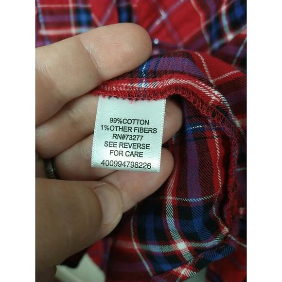Croft &Barrow Woman XXL Shirt Red Plaid Collared Button Up Casual - Picture 5 of 8